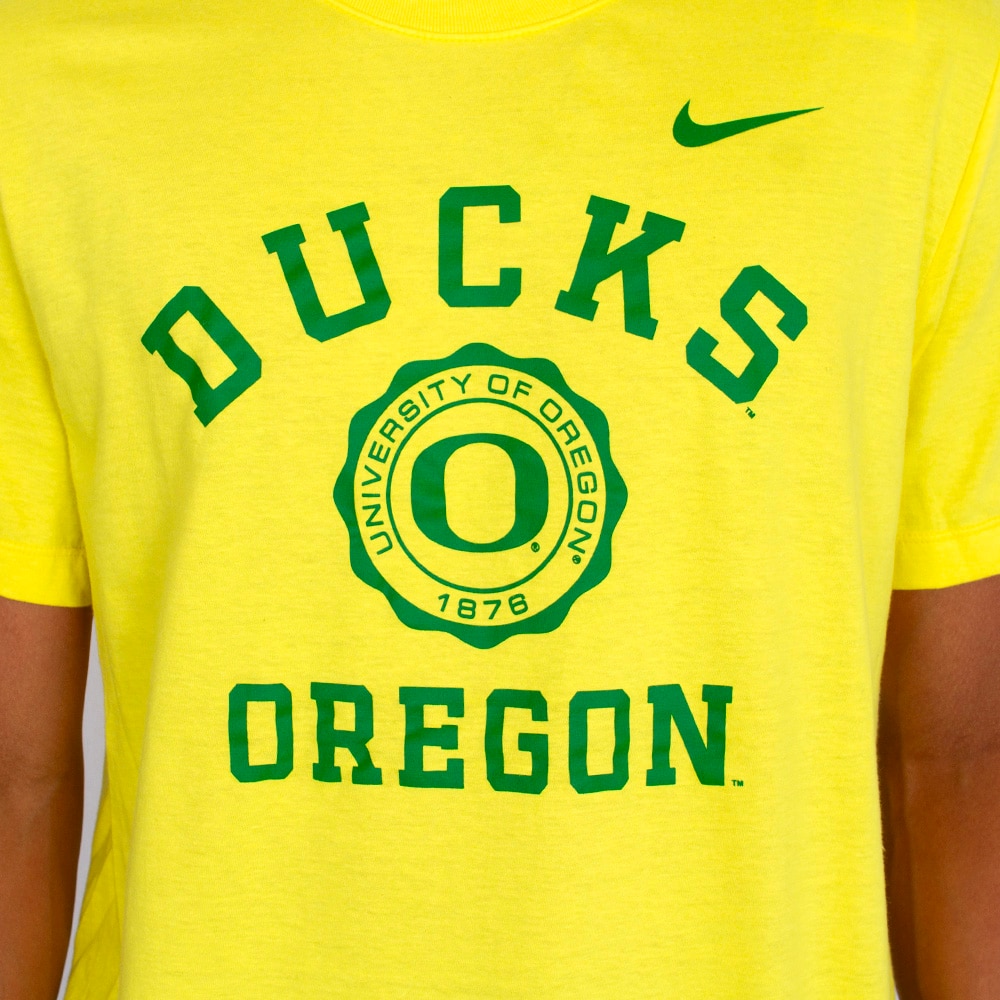 Classic Oregon O, Nike, Yellow, Crew Neck, Men, Phoseal, T-Shirt, 813481